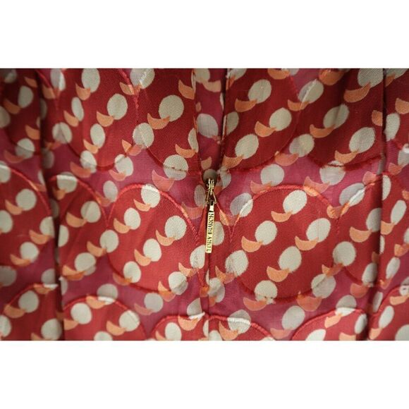 Tory Burch Women's Sz 4 Red Janetta Circle Clip Dot Print Jacquard Dress - Picture 7 of 12